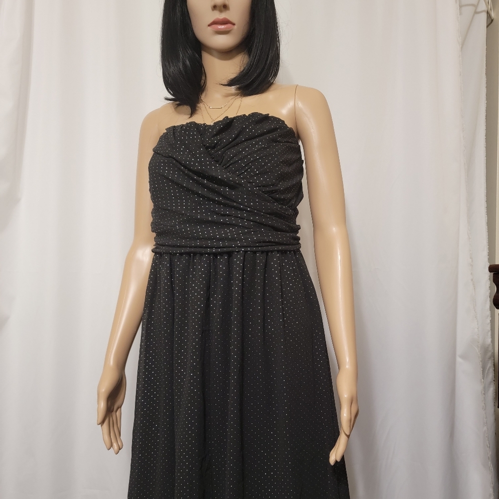 Lane Bryant size 18 black and gold, / party dress Midi length NWT